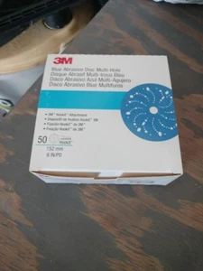 3M HOOKIT BLUE ABRASIVE DISC MULTI-HOLE, 6", 120 GRADE NEW, 50 DISC - 36174 - Picture 1 of 2
