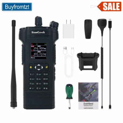 HAMGEEK APX-8000 12W Radio VHF UHF Walkie Talkie w/Handheld Mic Double Receiving - Image 1 of 4