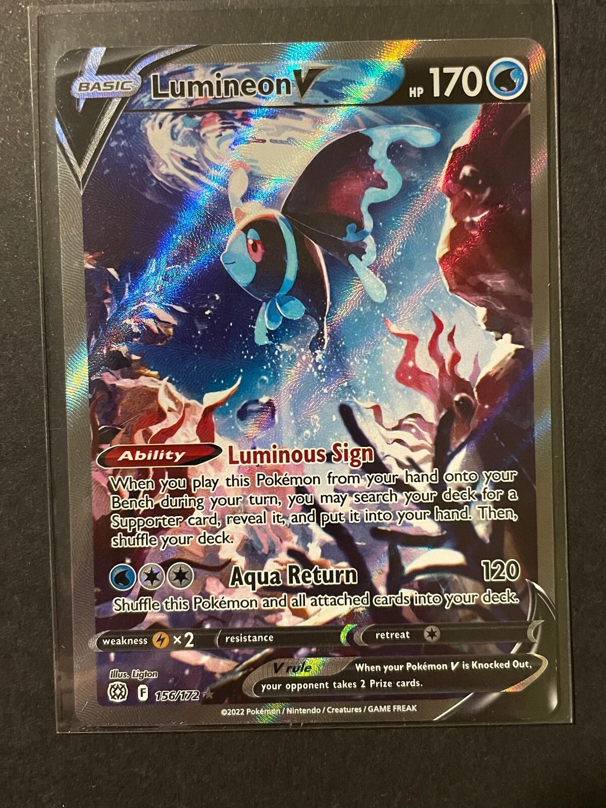 Pokemon Lumineon V 156/172 Brilliant Stars Full Alt Art Ultra Rare NM/LP