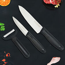 3PCS Ceramic Kitchen Knives Set Chef Knife 4" 6" + Peeler + Covers Blade Sharp