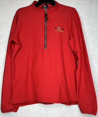 复古 Cannondale 骑行服成人大号红色长袖口袋拉链美国 — 第 1/4 张图片