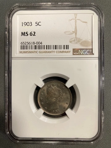 1903 Liberty Head Nickel - NGC MS62 Cover