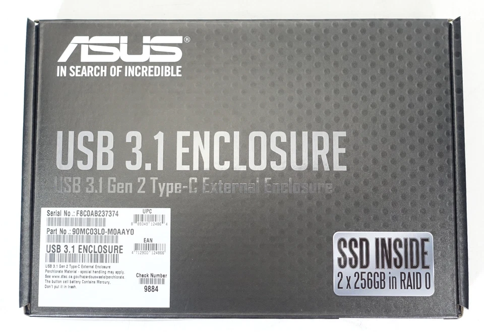 ASUS 512GB External SSD USB 3.1 Gen 2 Type-C External Drive Enclosure - Image 1 of 4