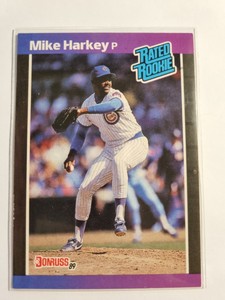 1989 Donruss MLB Mike Harkey #43 rated rookie vintage baseball card cubs