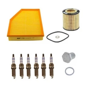 Tune Up Kit w/ Air Filter Oil Filter Spark Plug & Drain Plug For BMW E60 E61 - Picture 1 of 1