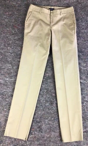 Land's End Women's Size 6 Beige Chino School Uniform Pants Unhemmed - Picture 1 of 14