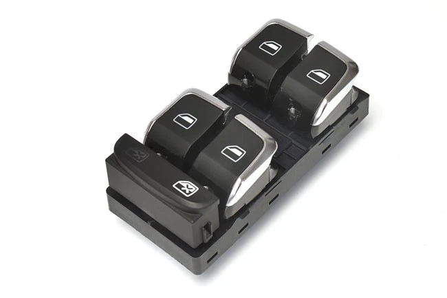 Alluminio Cromo Alzacristalli Interruttore Pulsante per Audi A4 S4 B8 8K A5 S5 - Immagine 1 di 1