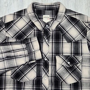 Men's AG Adriano Goldschmied Pearl Snap Western Plaid Button Up Flannel Shirt  L - Picture 1 of 7