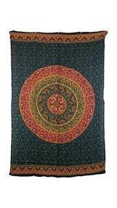 Beach Wrap Sarong Ethnic Hippy Floral Mandala Print Navy Approx. 113 x 170 cm - Picture 1 of 3