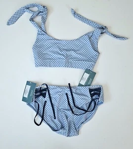 Well Dressed Wolf Wildling NWT S Juniors (14-16) Dots Blue Bikini Swim LA1-317 - Picture 1 of 5