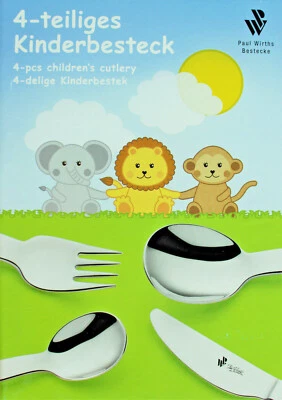 Wirths Kinderbesteck Bali 18/10 Edelstahl 4teilig NEU OVP - 55 %!! - Bild 1 von 3