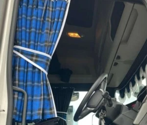 TRUCK CURTAINS TARTAN, MAN, VOLVO, SCANIA, DAF, MERC, IVICO, RENAULT BLACKOUT - Picture 1 of 12