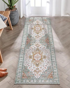 Ultra-Thin Washable Runner Rug - 2X6 Bathroom Runner Washable Laundry Room Rug P - Picture 1 of 8