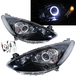 Fits MAZDA Mazda2/Demio DE 08-14 3D/5D Guide LED Angel-Eye HID Headlight BK LHD - Picture 1 of 8