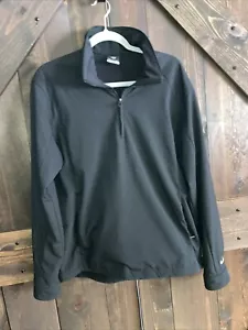 VTG Nike Golf Jacket Mens Medium Storm-Fit Black Pullover 1/4 Zip Windbreaker - Picture 1 of 7