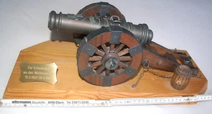 Kanone Modell 30jähr. Krieg auf Holzsockel handgefertigt Einzelstück sehr selten - Bild 1 von 11