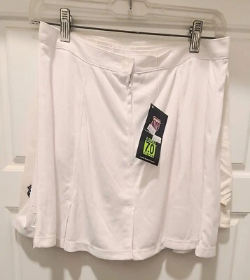 K-Swiss Women's 12 White Short A-Line Skirt 100% Polyester 29" 14.75" " - Image 1 of 4