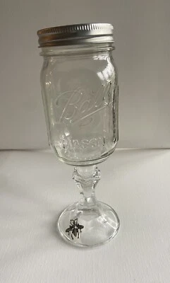 Redneck Hillbilly Mason Ball Jar Крышка Винного Бокала Тяжелое Серебряное Украшение Fly  - Изображение 1 из 4