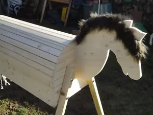 Holzpferd Voltigierpferd Holzpony Pferd Pony braune Mähne - Bild 1 von 1