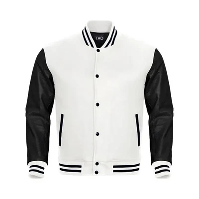 Varsity Jacket Premium Quality Wool Body Cow Hide Leather Sleeves| Free Shipping - Image 1 of 2