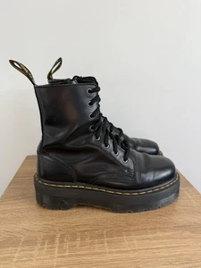 Dr Martens Jadon Platform Black Smooth Leather Chunky Boots Size Uk 6 Eu 39 - Picture 1 of 11