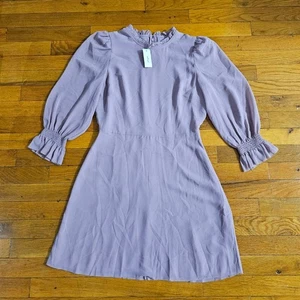 Women's Wilfred Lavender Ruffle Neck Mini Dress Size 4 - Picture 1 of 9