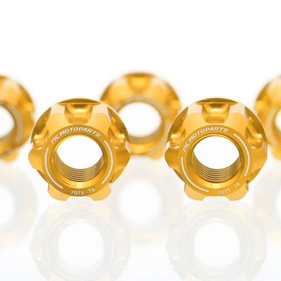 Gold CNC Racing Rear Sprocket Nuts M12 For Honda CBX750F ALL Years - Image 1 of 4