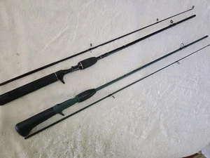 (2) Zebco Z-Glass 562M Spin Cast Rods- 1 Pistol Grip 1 Casting Both 2pc 5'6" Med - Picture 1 of 15