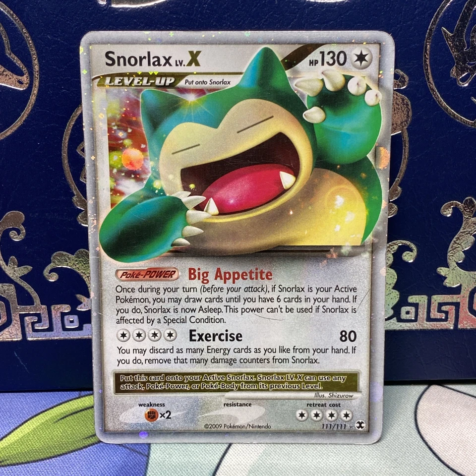 Pokémon TCG Snorlax LV.X Rising Rivals Holo Card 111/111 MP - Image 1 of 4