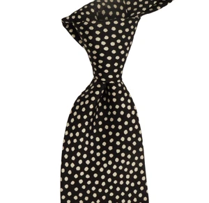 $330 NWT TOM FORD Black w White Polka Dots Faille Silk Neck Tie Italy 3.25W - Picture 1 of 4