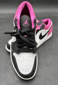 Air Jordan 1 Low 'Black Active Fuchsia' Men’s Size 8 Pre-Owned - Picture 1 of 12