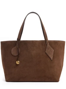 LIFFNER Dark Brown Sprout Large Suede Tote Bag New And Authentic - Picture 1 of 4