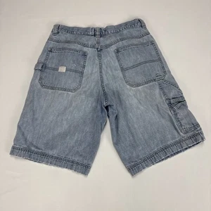 Y2K OLD NAVY Denim Carpenter Shorts Adult W33 Light Blue Jorts Relaxed Fit Vtg - Picture 1 of 9