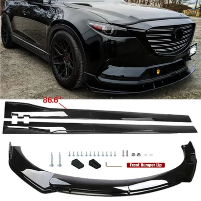 Front Bumper Lip Spoiler Splitter Body Kit+ Side Skirt For Mazda CX-7 CX-9 Foto 1 de 4
