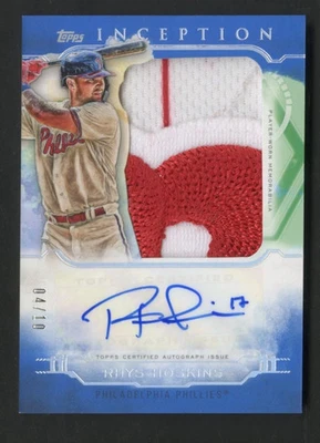 2019 Topps Inception Rhys Hoskins Jumbo Patch Auto  /10 Color Match Phillies - Image 1 of 2