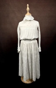 Beautiful Girls, Child’s Vintage Cotton Lawn Dress, Edwardian 1890-1910 sz 7/8Y - Picture 1 of 6