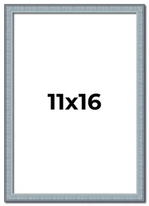 11x16 Frame Blue Picture Frame Complete Modern Photo Frame UV Acrylic, Acid Free - Picture 1 of 9