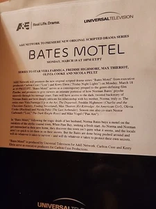 Vera Farmiga & Freddie Highmore Bates Motel Premiere PRESS KIT PRESS PACK BIOS - Picture 1 of 7