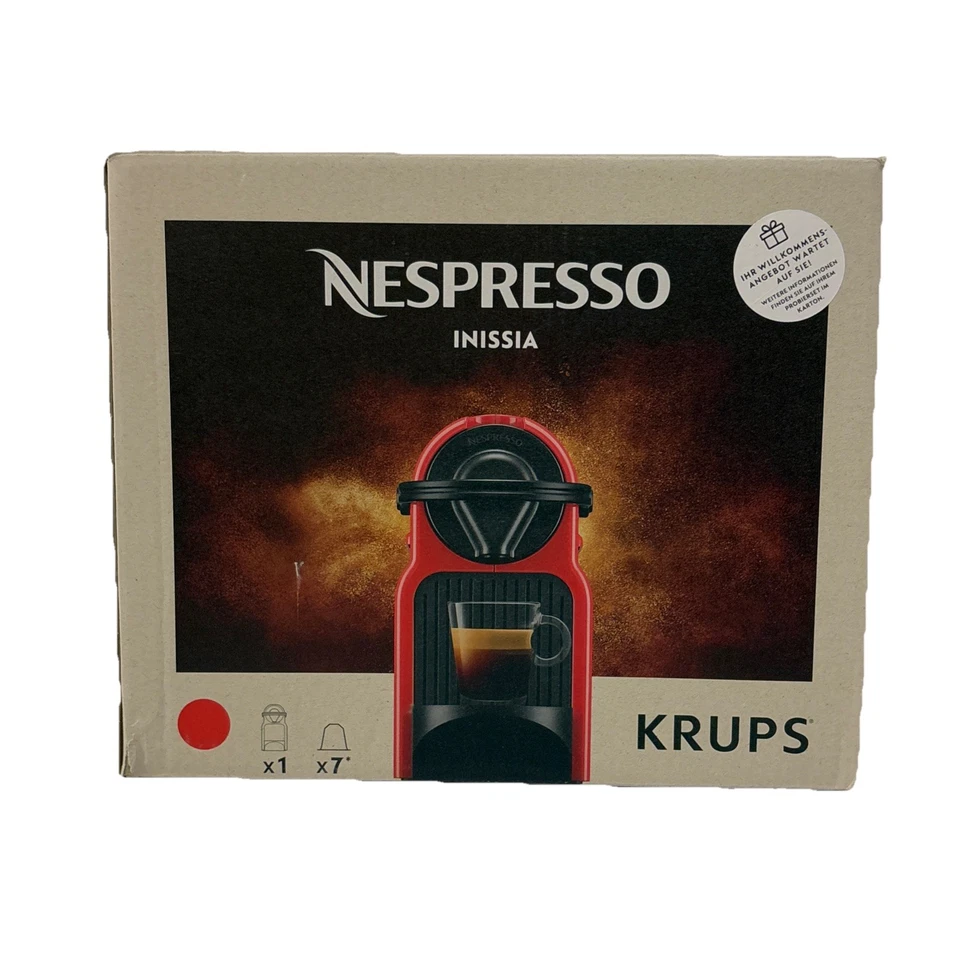 Krups Nespresso Inissia XN1005 1260W Kapselmaschine - Rot gebraucht - Bild 1 von 4