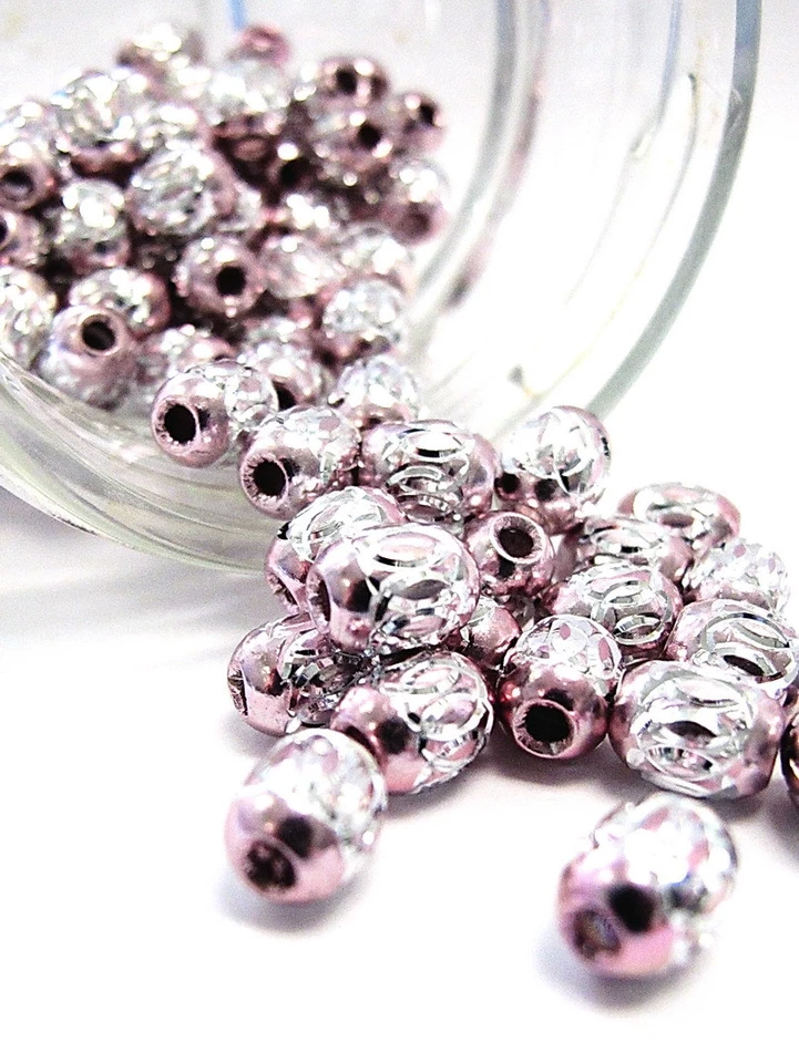 Contas espaçadoras de alumínio para fazer joias ovais 6 mm 30 peças rosa artesanato faça você mesmo - Imagem 1 de 1