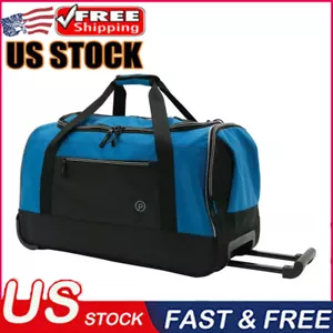 Rolling Travel Luggage Duffel Bag W/ Telescopic Carry Handle Polyester Business - Picture 1 of 8