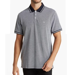 Original Penguin Men's Tipped Birdseye Pique Cotton SS Polo Shirt Dark Sapphire - Picture 1 of 4