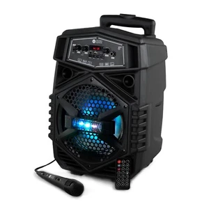 Bluetooth Wireless Tragbare Karaoke Maschine LED Trolley Party Lautsprecher Mikrofone Song - Bild 1 von 8