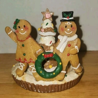 YANKEE Candle Gingerbread Man & Woman Resin Candleholder Christmas  Themed - Image 1 of 4