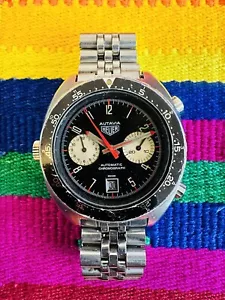 Cronografo Automatico Vintage Heuer Autavia Cal. 12 KAF - Rif. 11630 - anni '70 - Foto 1 di 12