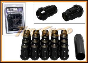 MONSTER SPLINE SR35 WHEEL LUG NUTS 12X1.5 M12 1.5 ACORN RIMS OPEN END 20 BLACK U - Picture 1 of 2