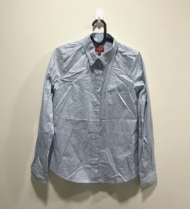 Dickies Girl's Cotton Long Sleeve Baby Blue Color Button Up Pocket Size S 00039 - Picture 1 of 3