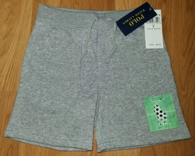 $39.50 Polo Ralph Lauren Boys Size 5 Gray Fleece Shorts Soccer Pony Logo NWT - Image 1 of 2