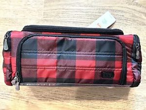 NWT LUG Trolley Travel Cosmetic Toiletry Bag: Red & Black Buffalo Check - Picture 1 of 9