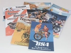 Dolls House 1:12 Scale Miniature, Vintage Posters, Motorcycle, Garage x 8 - Picture 1 of 10